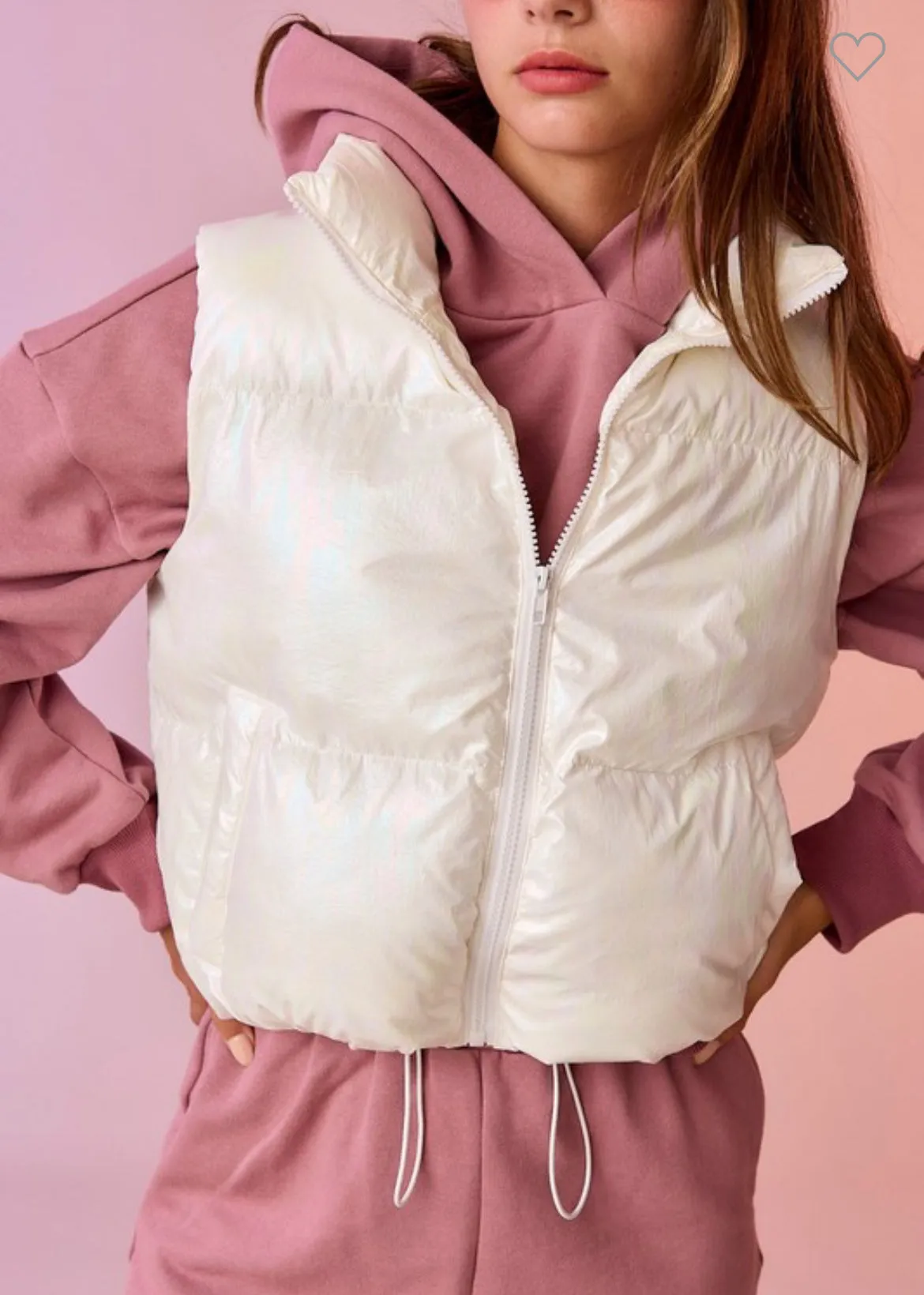 Sofia White Puffer Vest