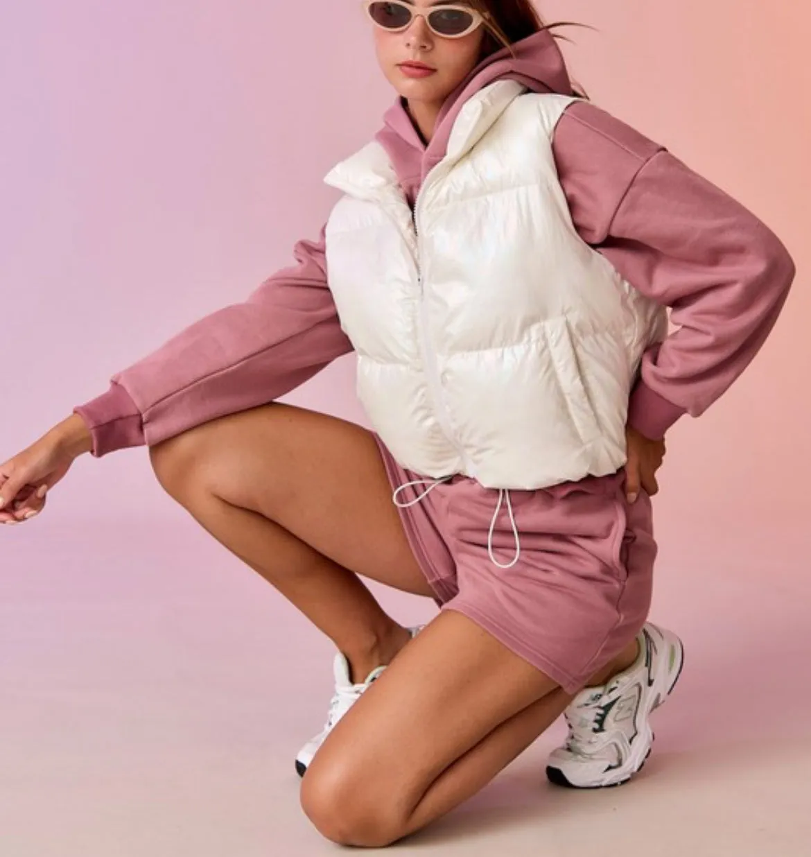 Sofia White Puffer Vest