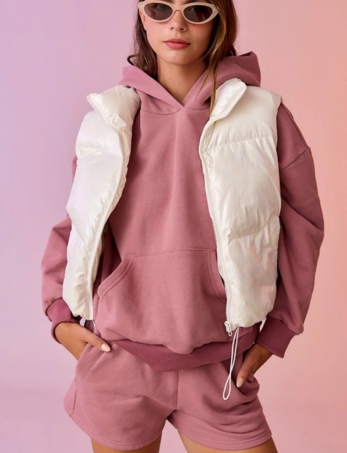 Sofia White Puffer Vest
