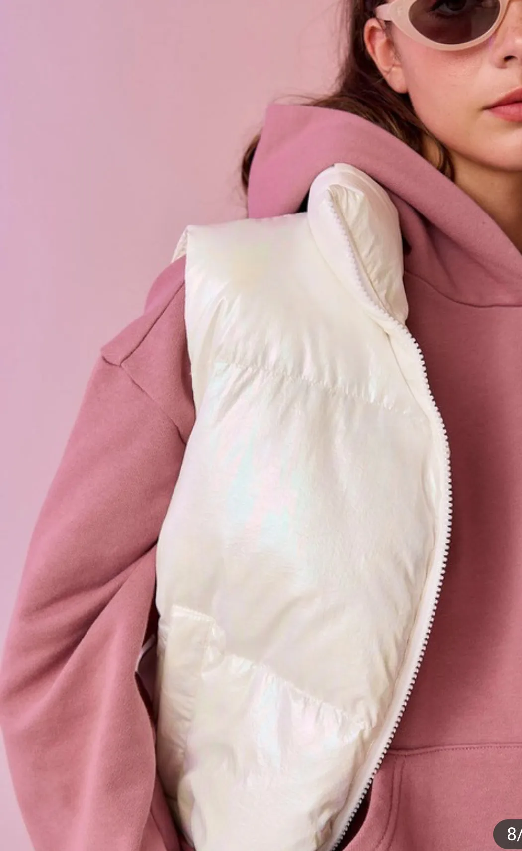 Sofia White Puffer Vest