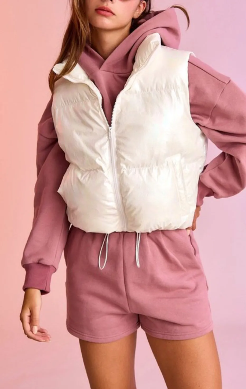 Sofia White Puffer Vest