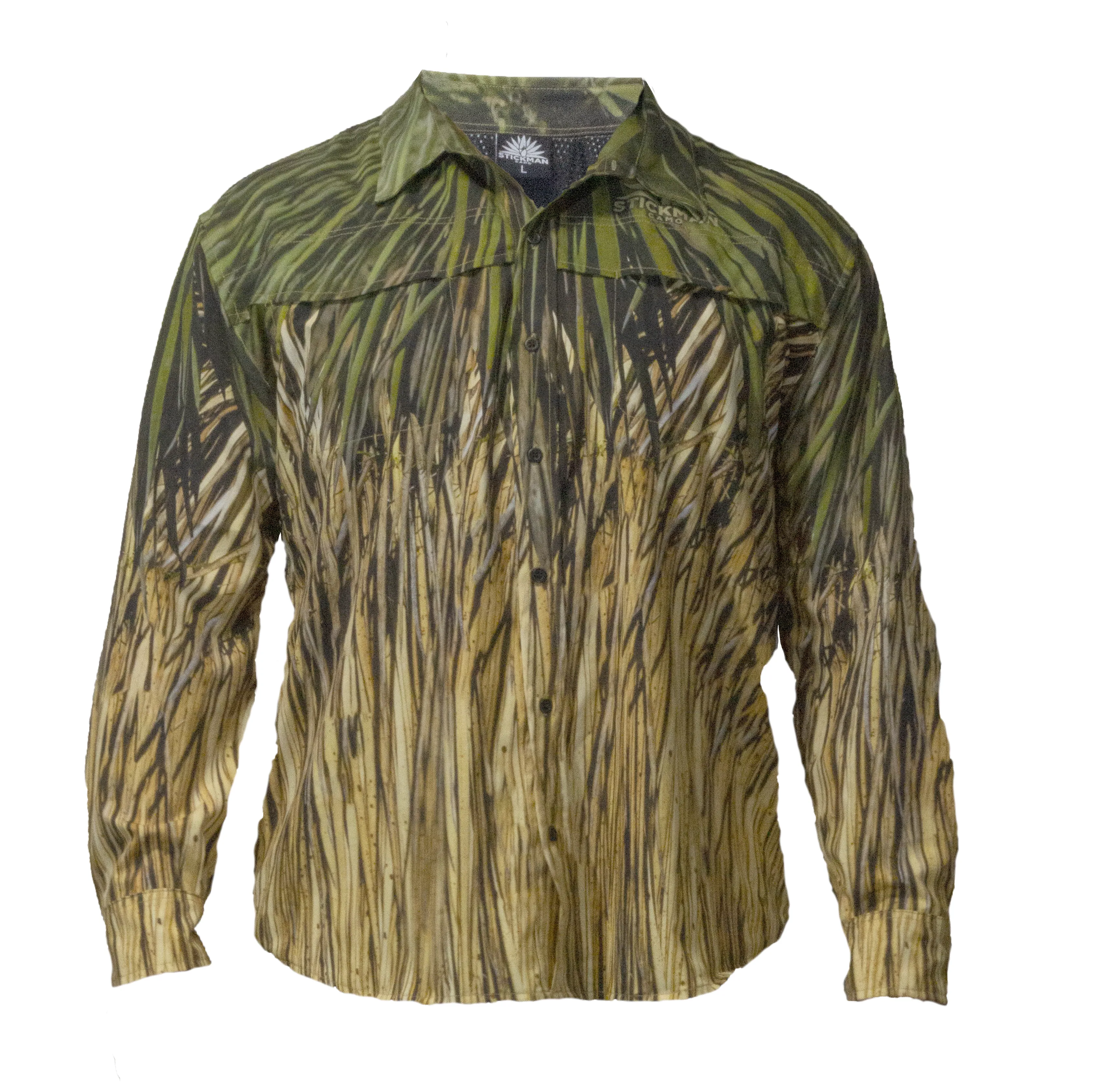 Stickman Camo - Long Sleeve Button Down - Vented Shirt
