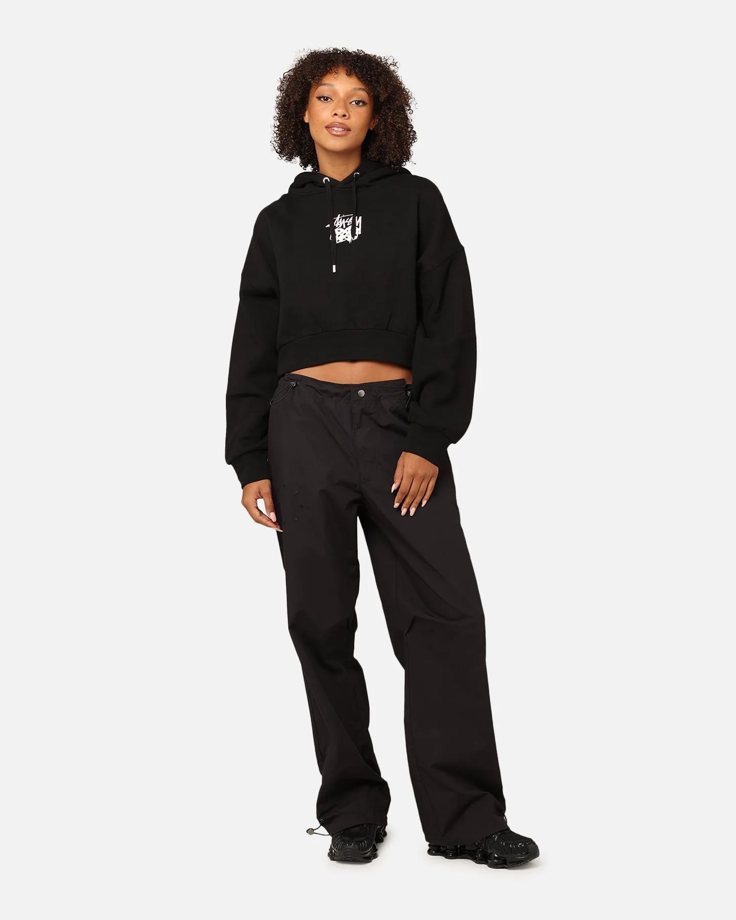 StÃ¼ssy Women's Pair Of Dice Cropped Hoodie Black
