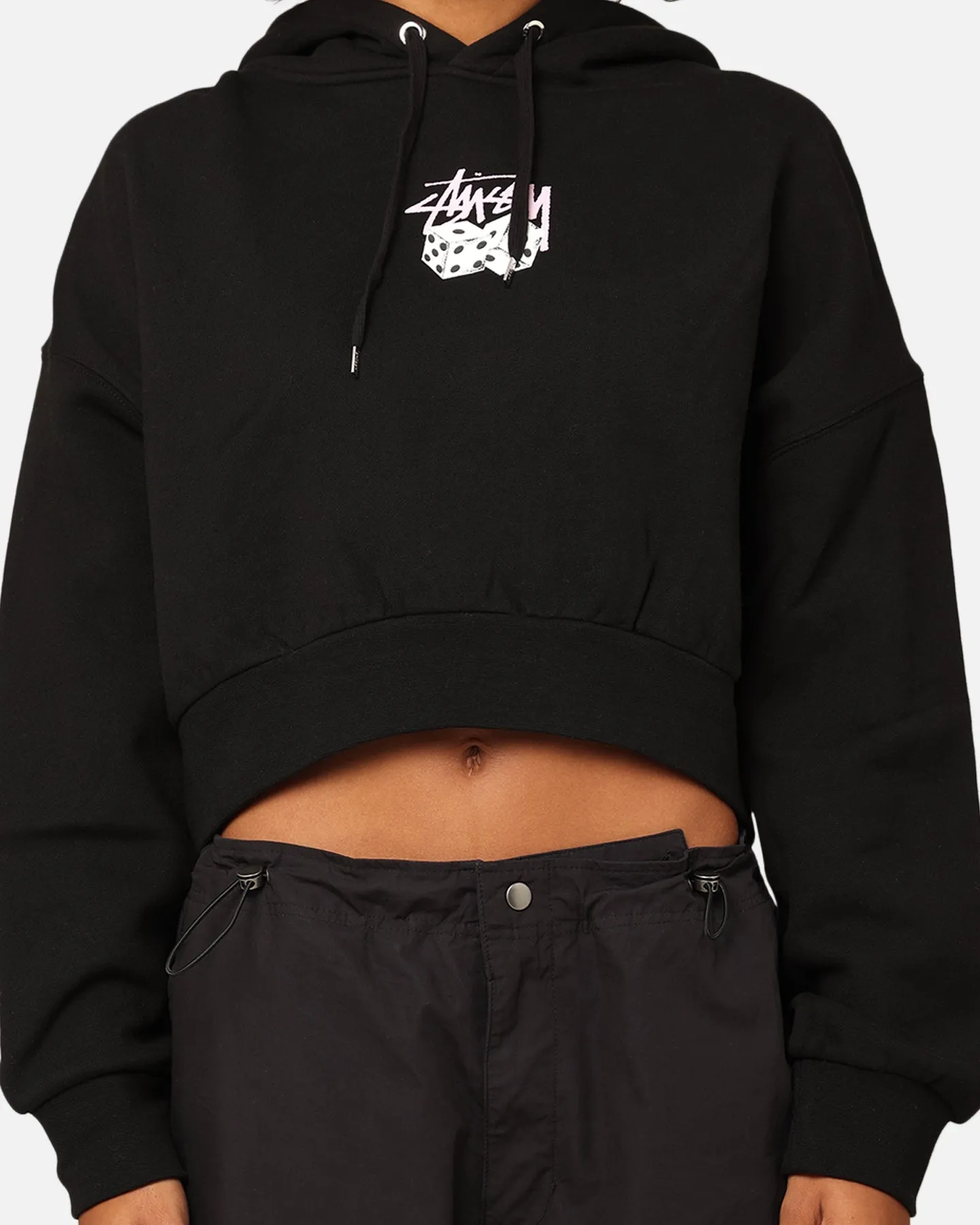 StÃ¼ssy Women's Pair Of Dice Cropped Hoodie Black
