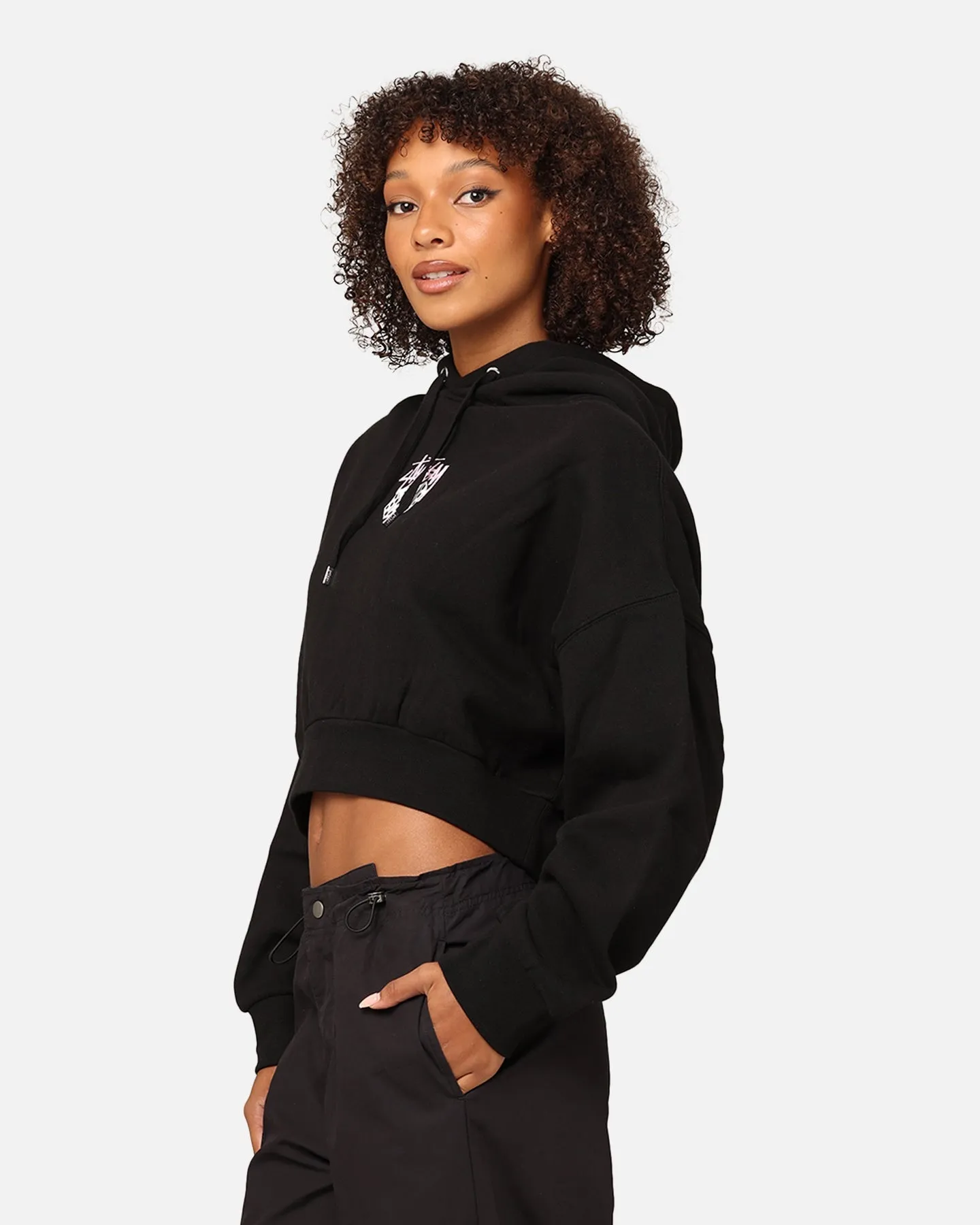 StÃ¼ssy Women's Pair Of Dice Cropped Hoodie Black