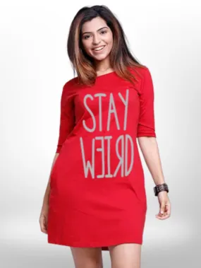 STYLISH PRINTED THREE QUARTER SLEEVE T-SHIRT SIDE POCKET FOR WOMEN'S