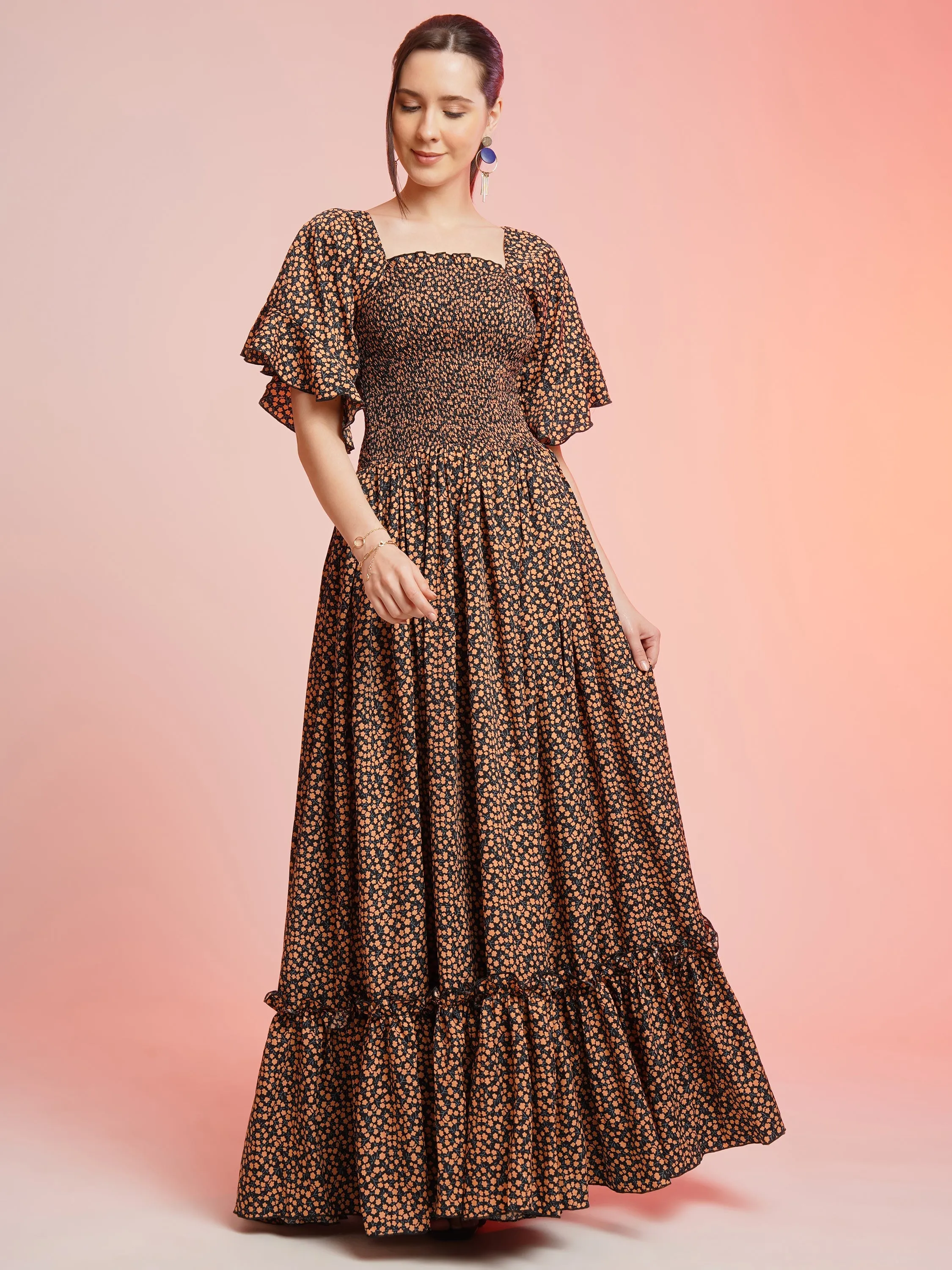 Sunset Charm Fit and Flare Dress