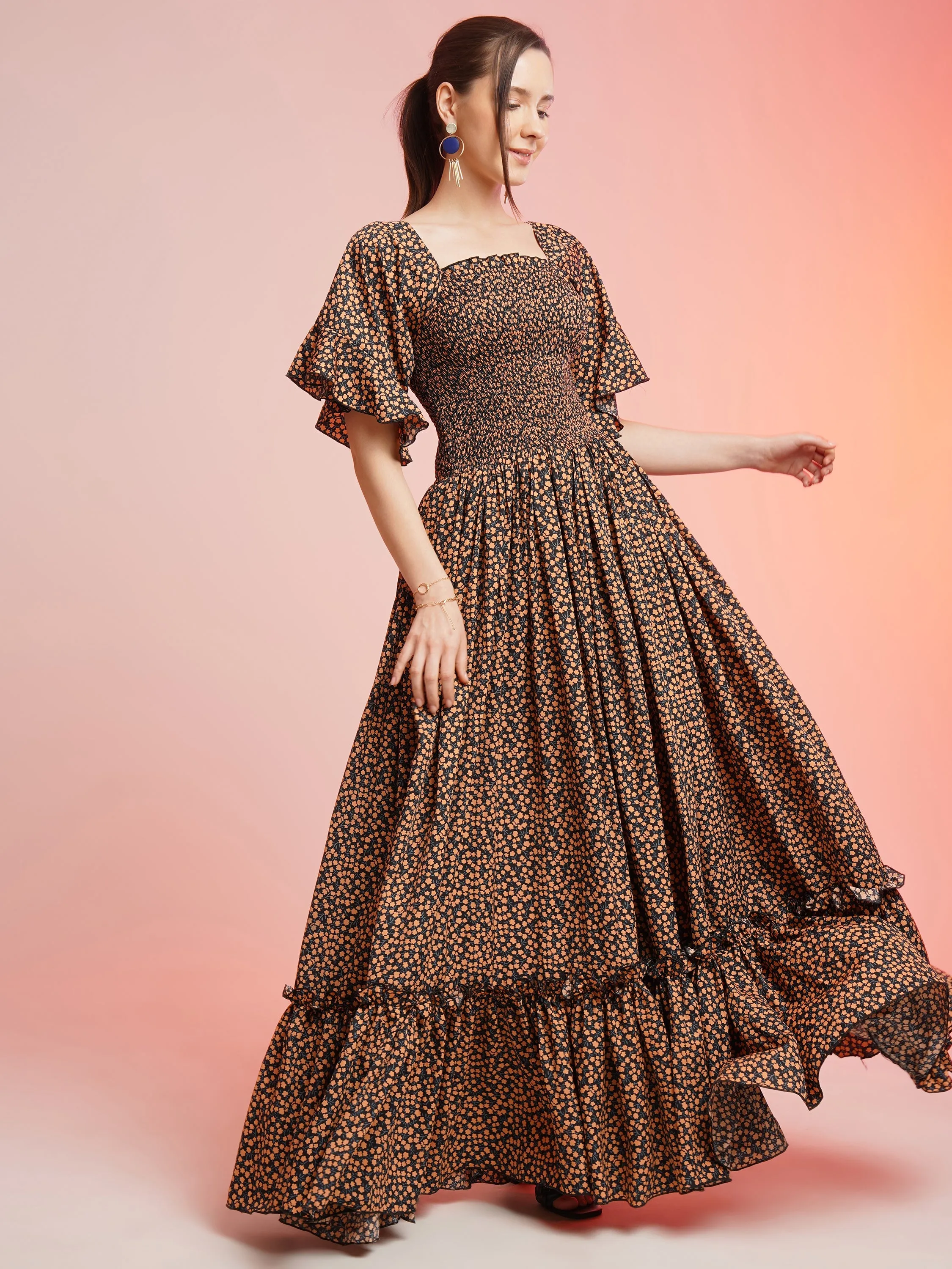 Sunset Charm Fit and Flare Dress