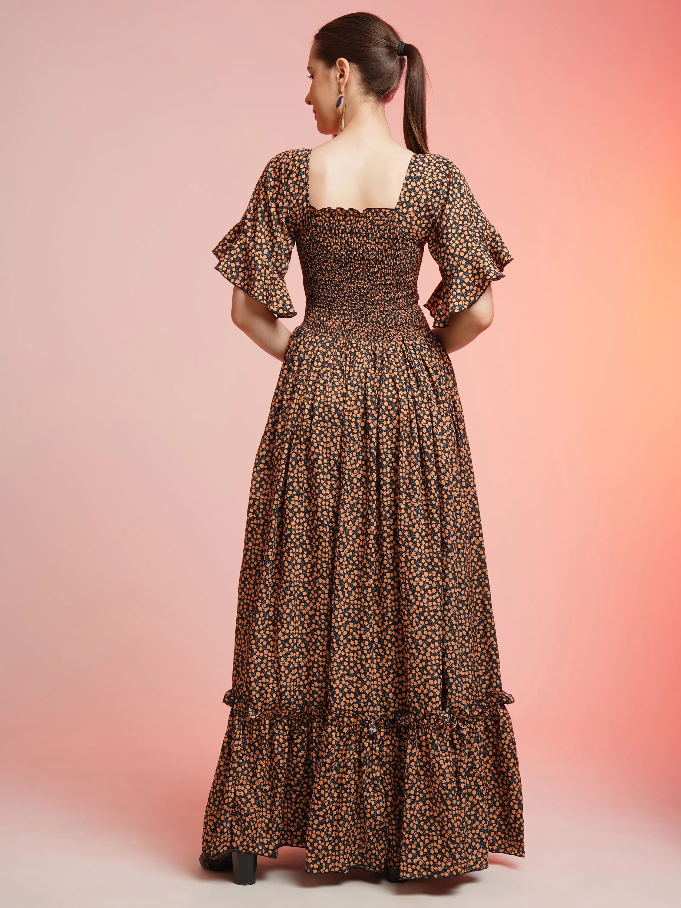 Sunset Charm Fit and Flare Dress