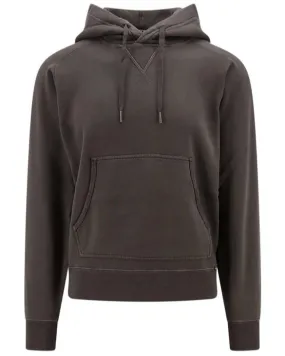 Tom Ford Mens Cotton Logo Hoodie in Gray
