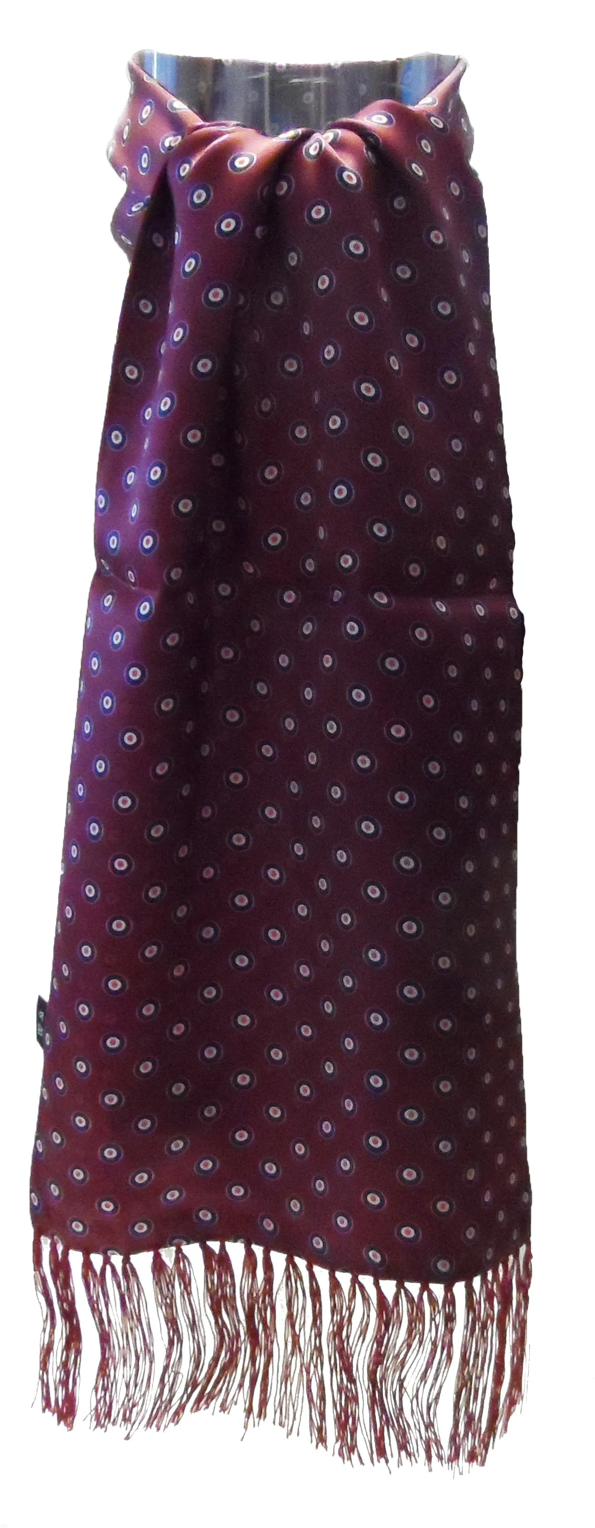 Tootal 100% Silk Burgundy Target Scarf