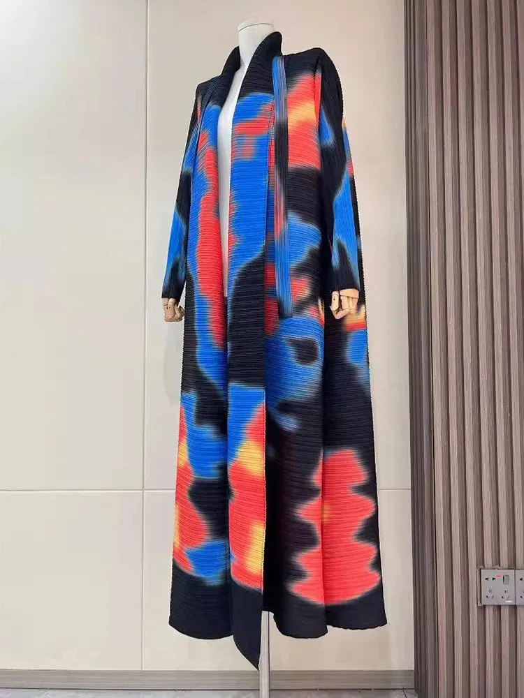 Truly Pleated Belted Long Cardigan