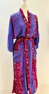 Updated Silk Kimono Duster in Vibrant Colors (Purple and Pink)