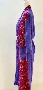 Updated Silk Kimono Duster in Vibrant Colors (Purple and Pink)