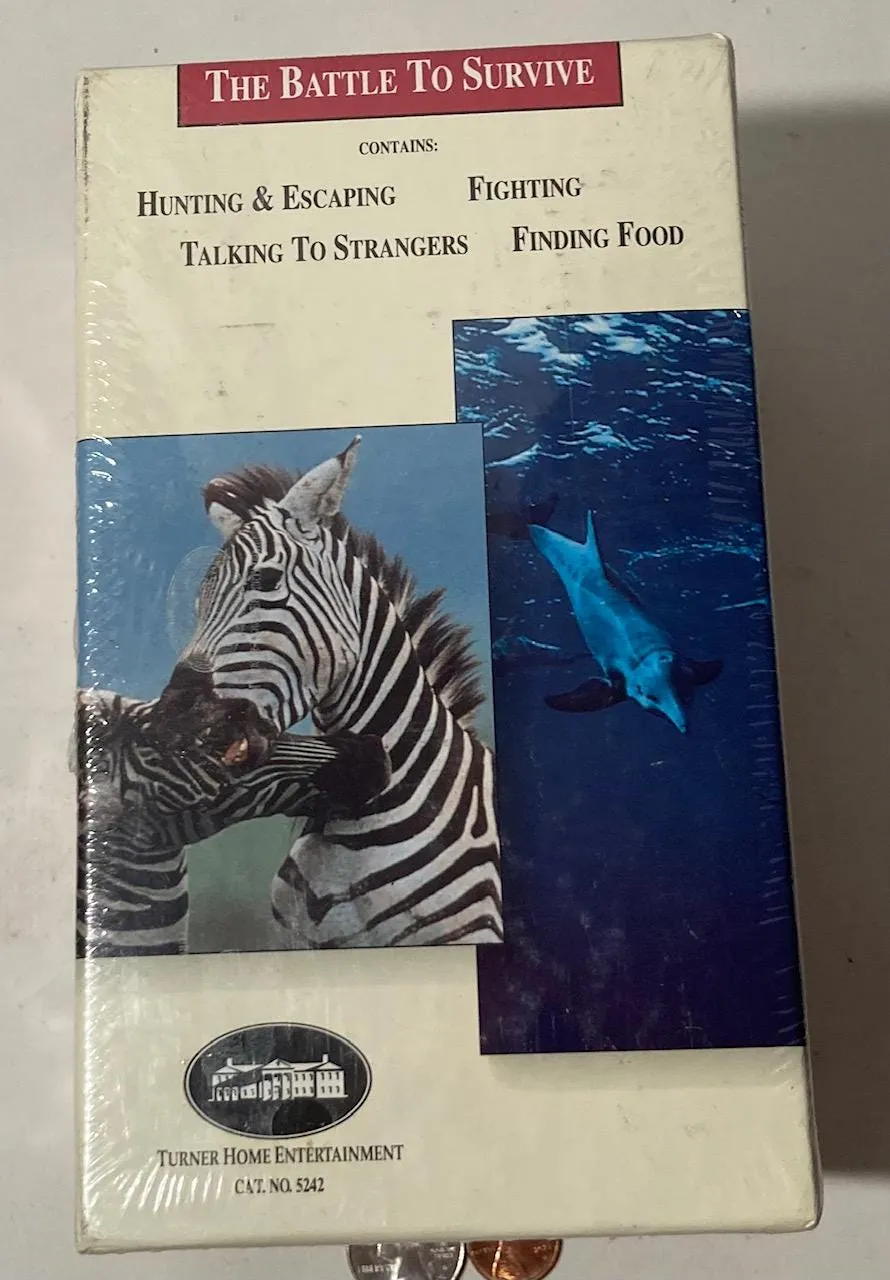 Vintage 1993 VHS 4Videos Box Set, Still Factory Sealed, The Trials Of Life, David Attenborough, The Battle To Survive, Hunting & Escaping