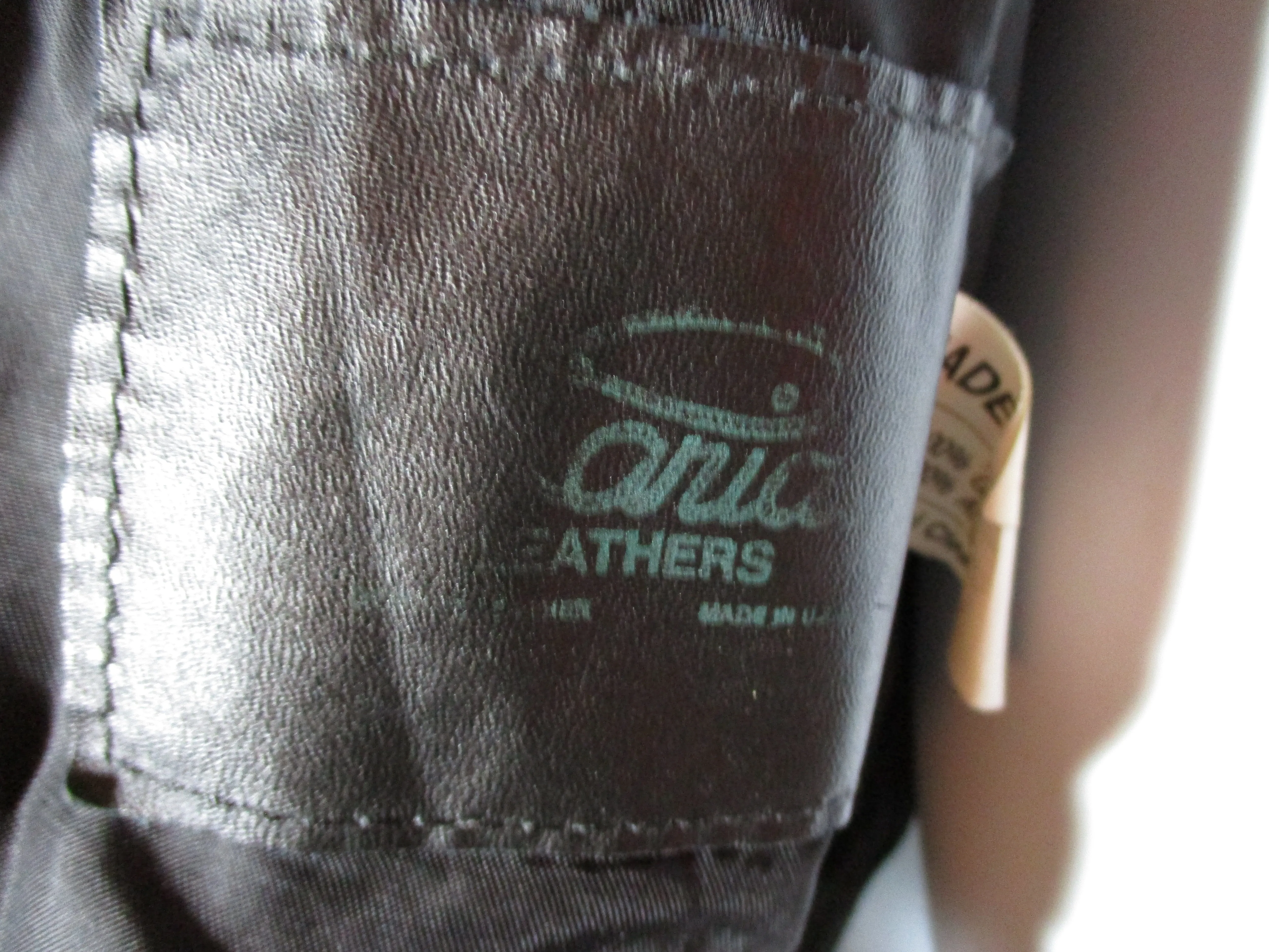 Vintage ARIAT LEATHERS USA Cowboy FRINGE Jacket Coat Hippie BLACK S