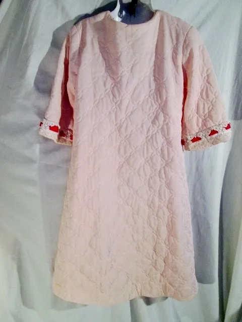 Vintage Girls PETTI-ROBE BY LOUNGERS Bathrobe Coverup Lace Ribbon Princess PINK S