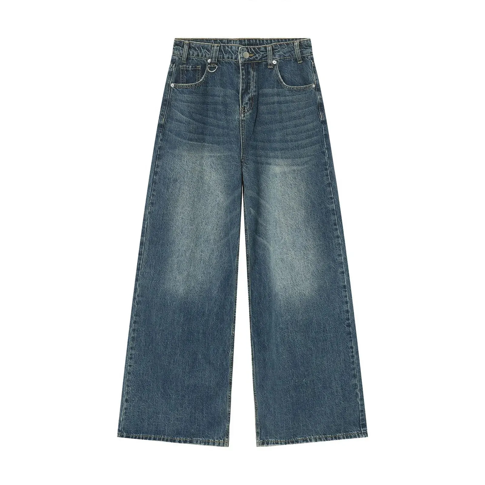 Vintage Jeans For Men Wide Leg Sweatpants Men's Baggy Jeans Retro Trousers Korean Fashion Loose Fit Denim Pants Streetwear