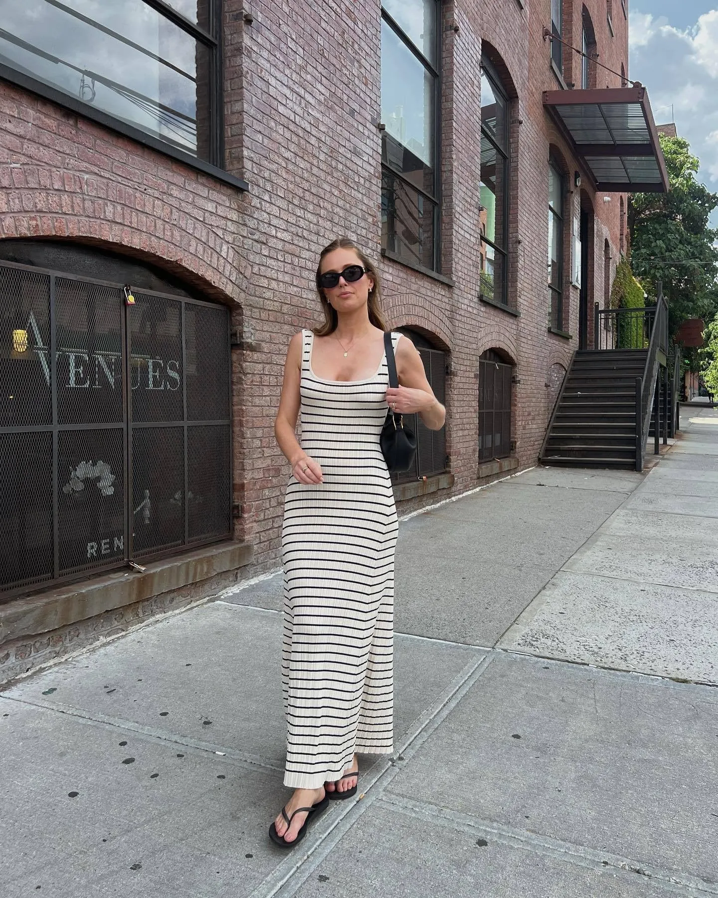 Vvsha Nataliah Striped Maxi Dress