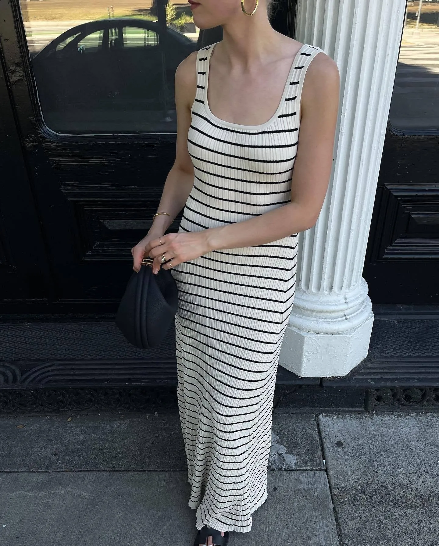 Vvsha Nataliah Striped Maxi Dress