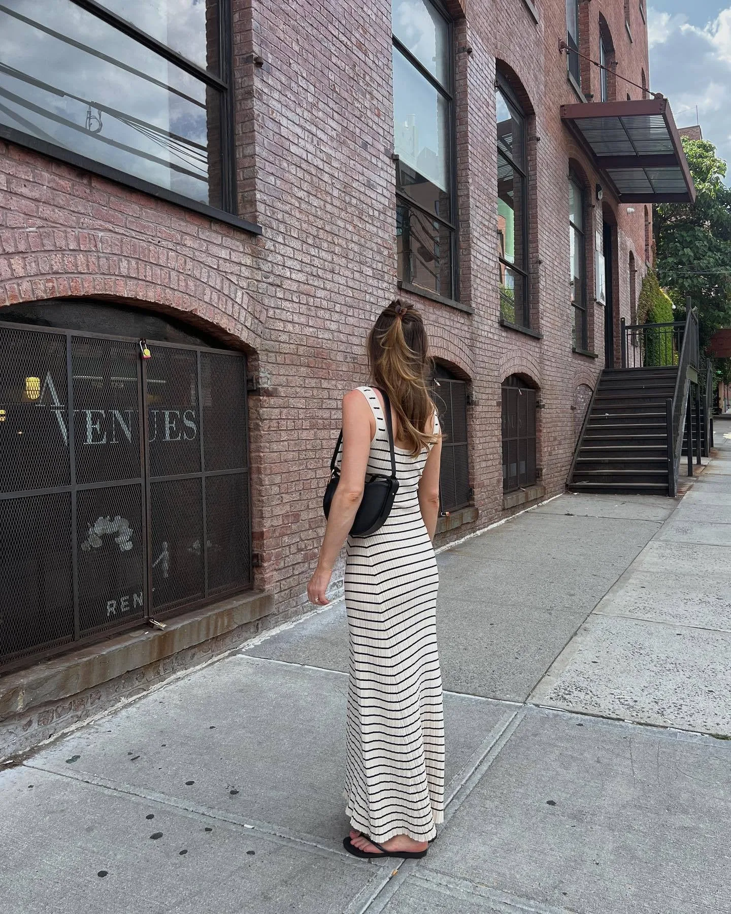 Vvsha Nataliah Striped Maxi Dress