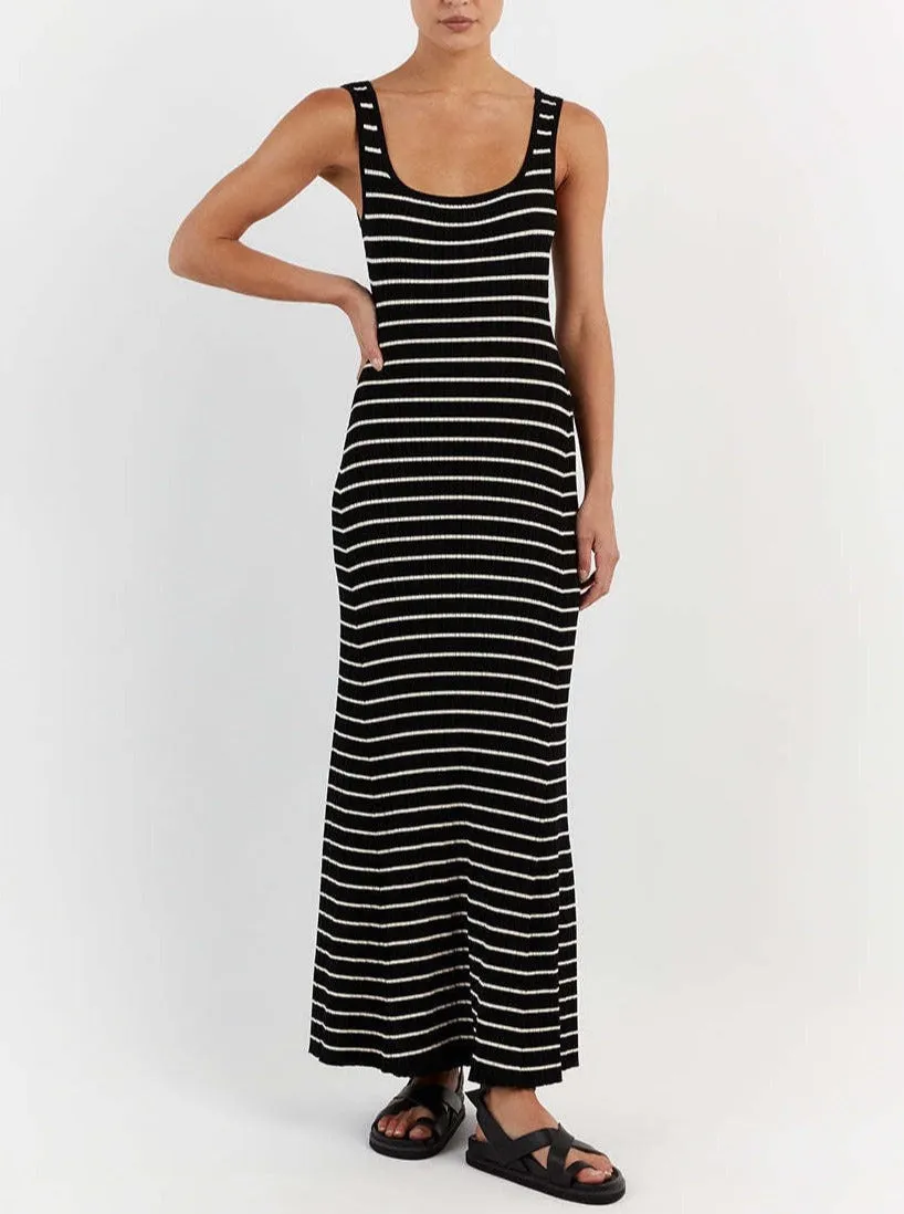Vvsha Nataliah Striped Maxi Dress