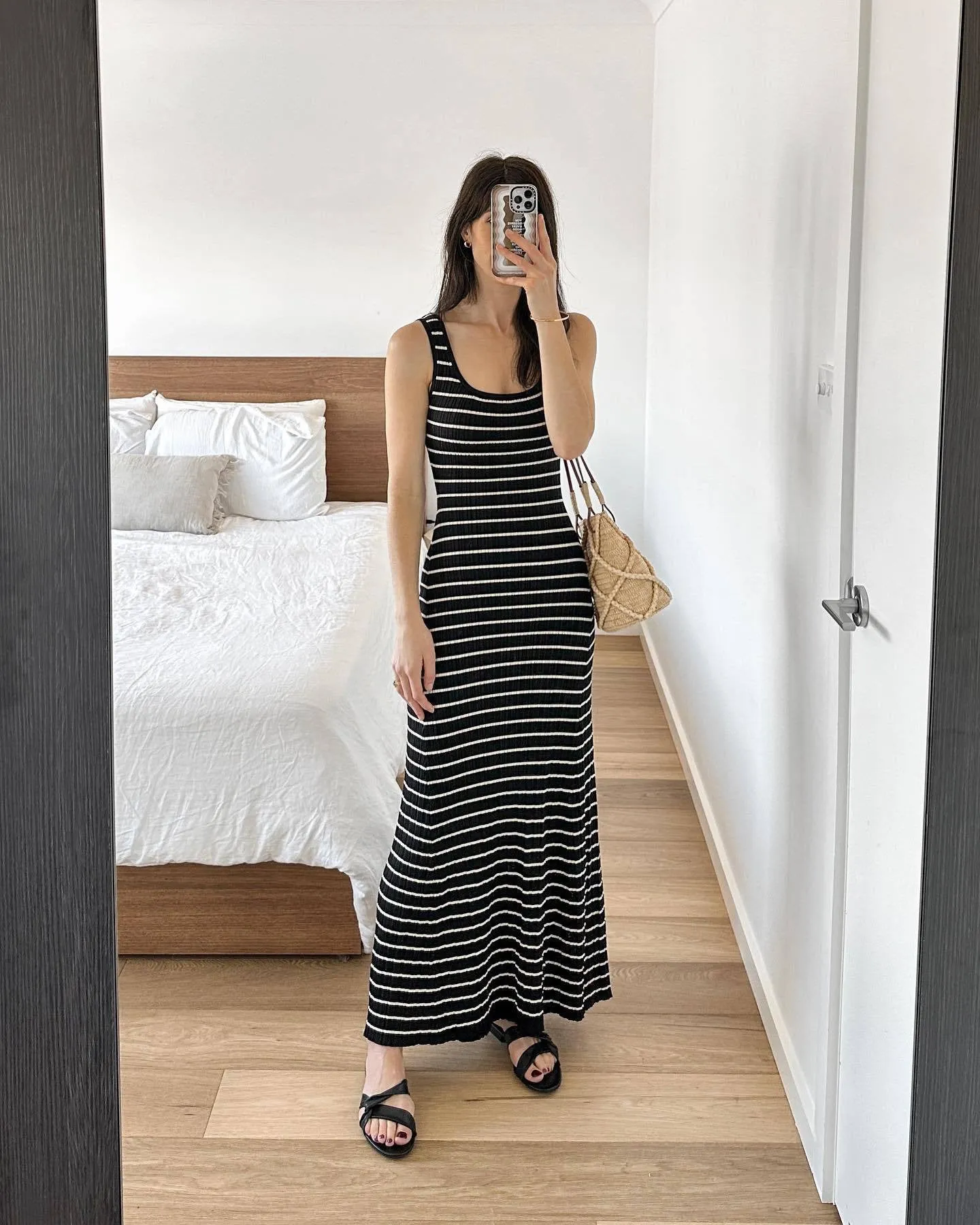 Vvsha Nataliah Striped Maxi Dress