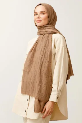 Walnut Pleated Bamboo Hijab
