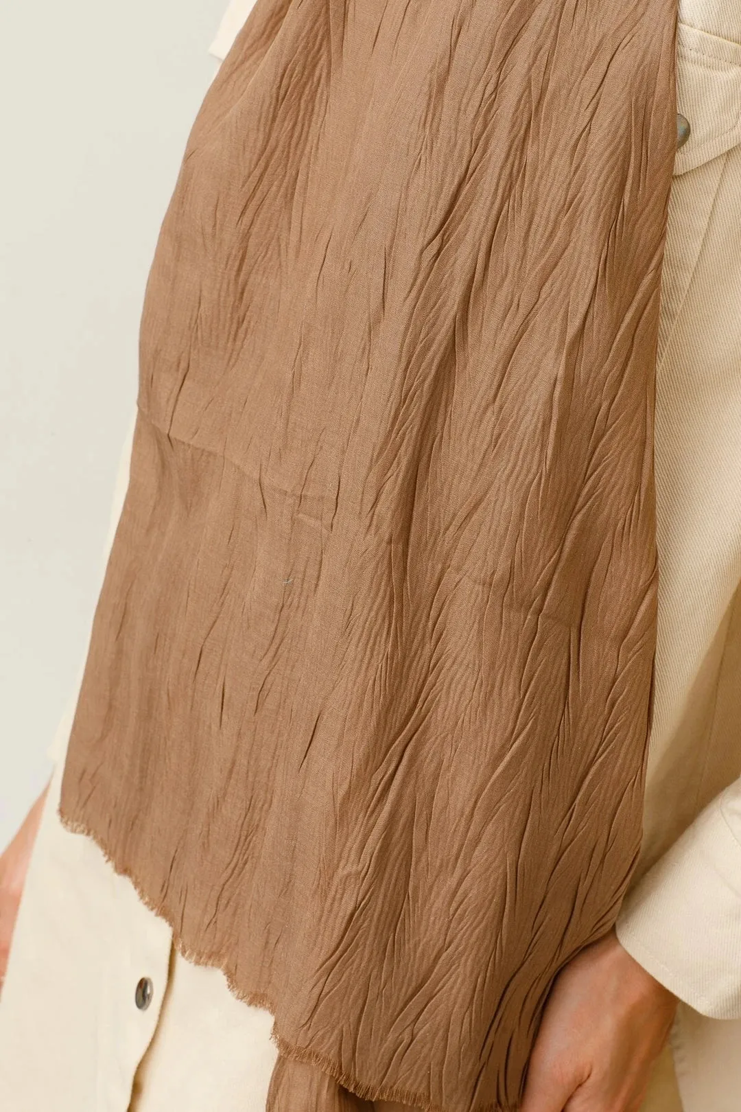 Walnut Pleated Bamboo Hijab
