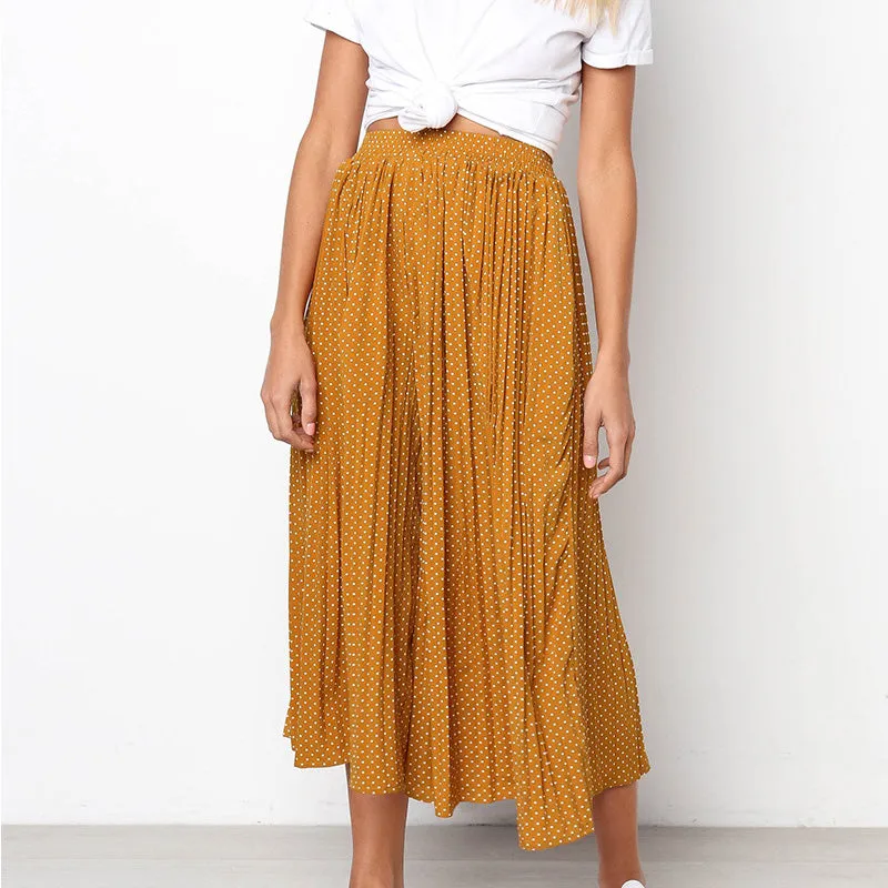 Wide Leg Cropped Loose Polka Dotted Pants