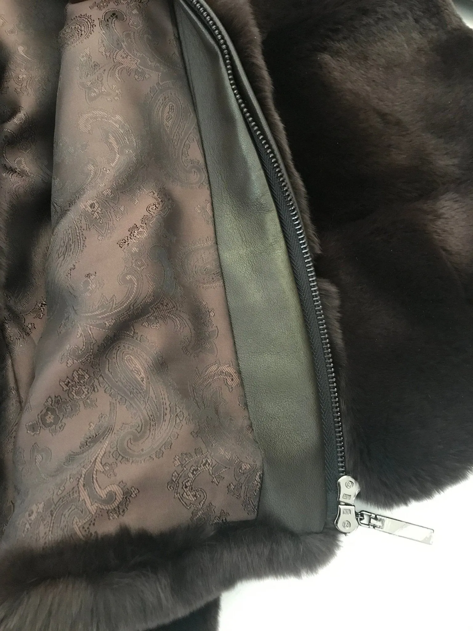 Women jacket сoat  rex rabbit (chinchilla rabbit)  fur and leather, Stand with Ukraine
