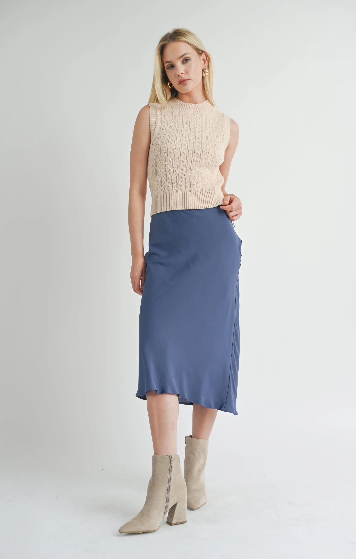 Write Poetry Mermaid Midi Skirt | Midnight Blue