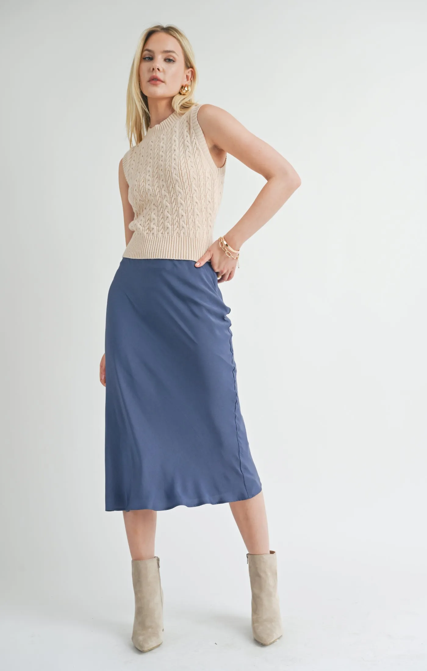 Write Poetry Mermaid Midi Skirt | Midnight Blue