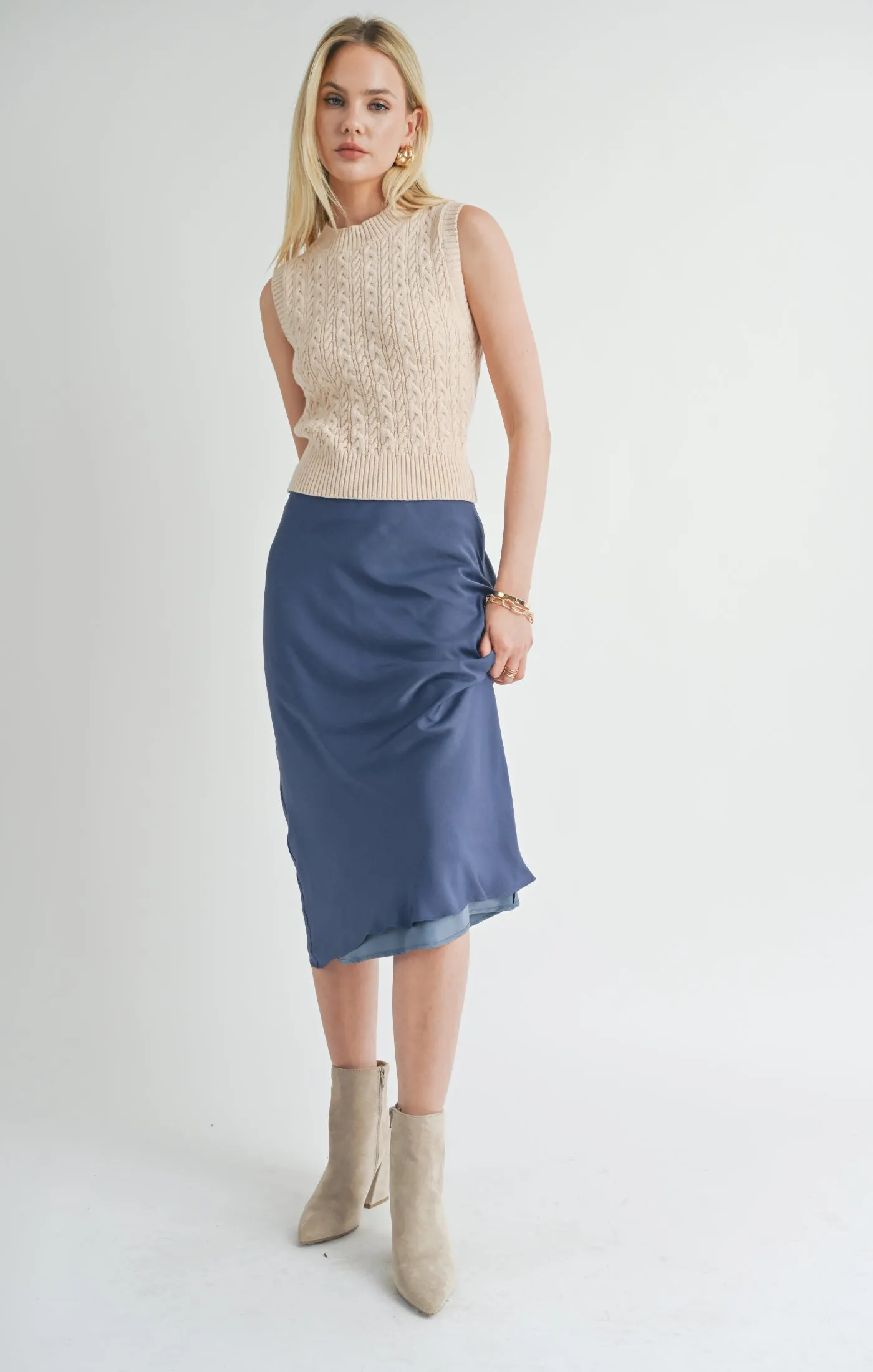 Write Poetry Mermaid Midi Skirt | Midnight Blue