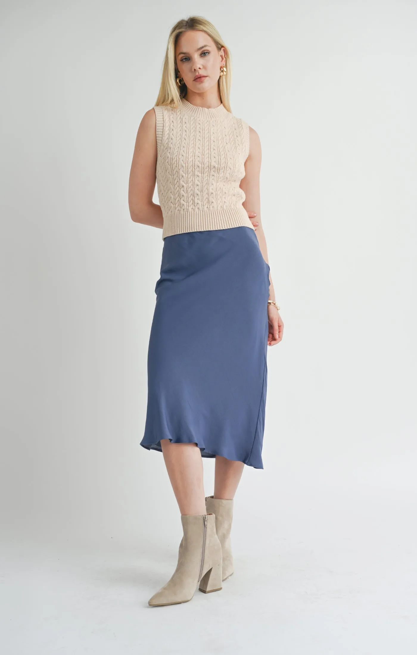 Write Poetry Mermaid Midi Skirt | Midnight Blue