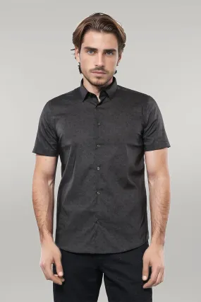WSS Patterned Short Sleeves Khaki Men Shirt  - Singen