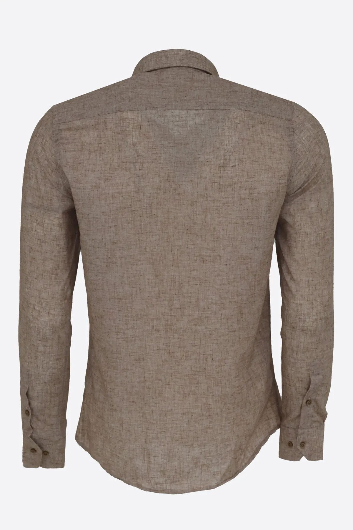 WSS Slim Fit Patterned Brown Men Shirt  - Singen