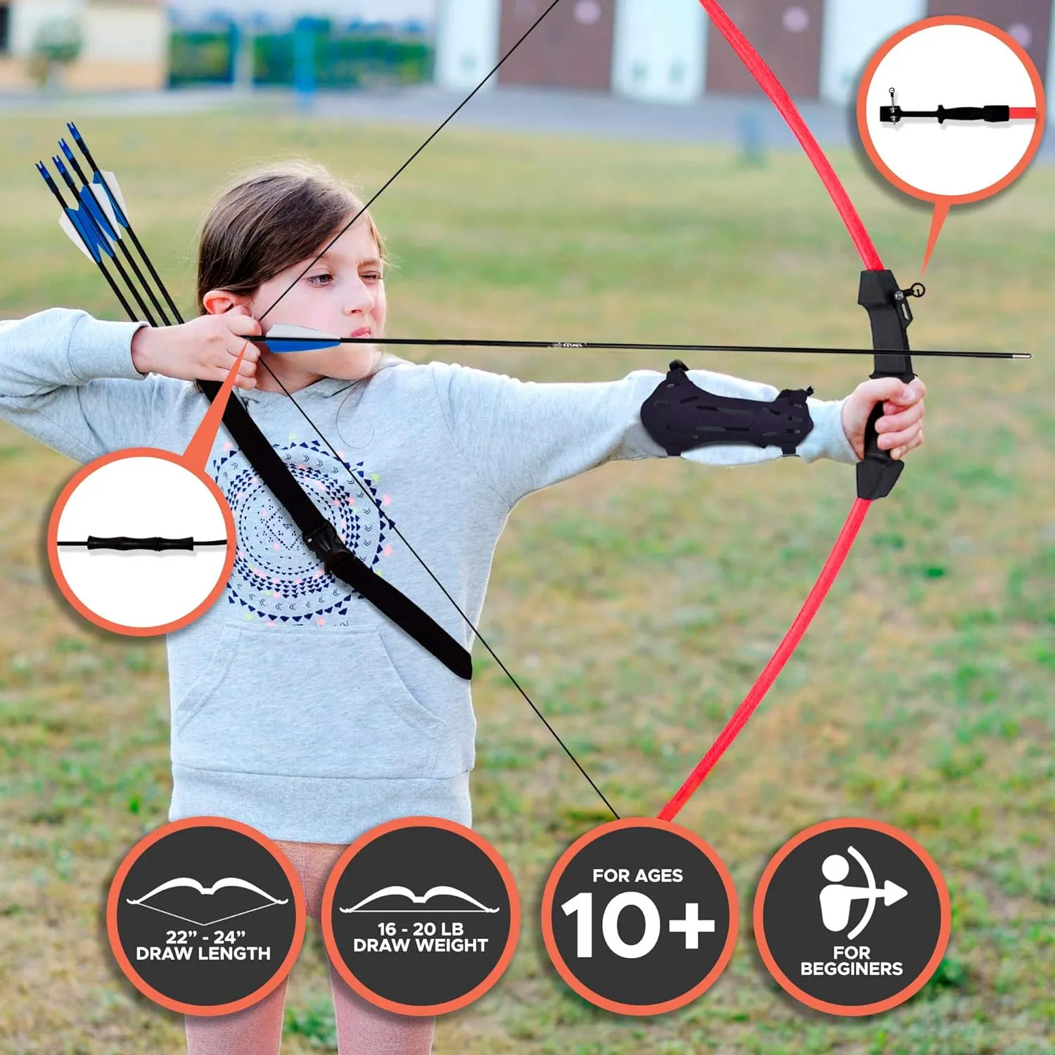 Youth Bow And Arrow Practive & Toy Set