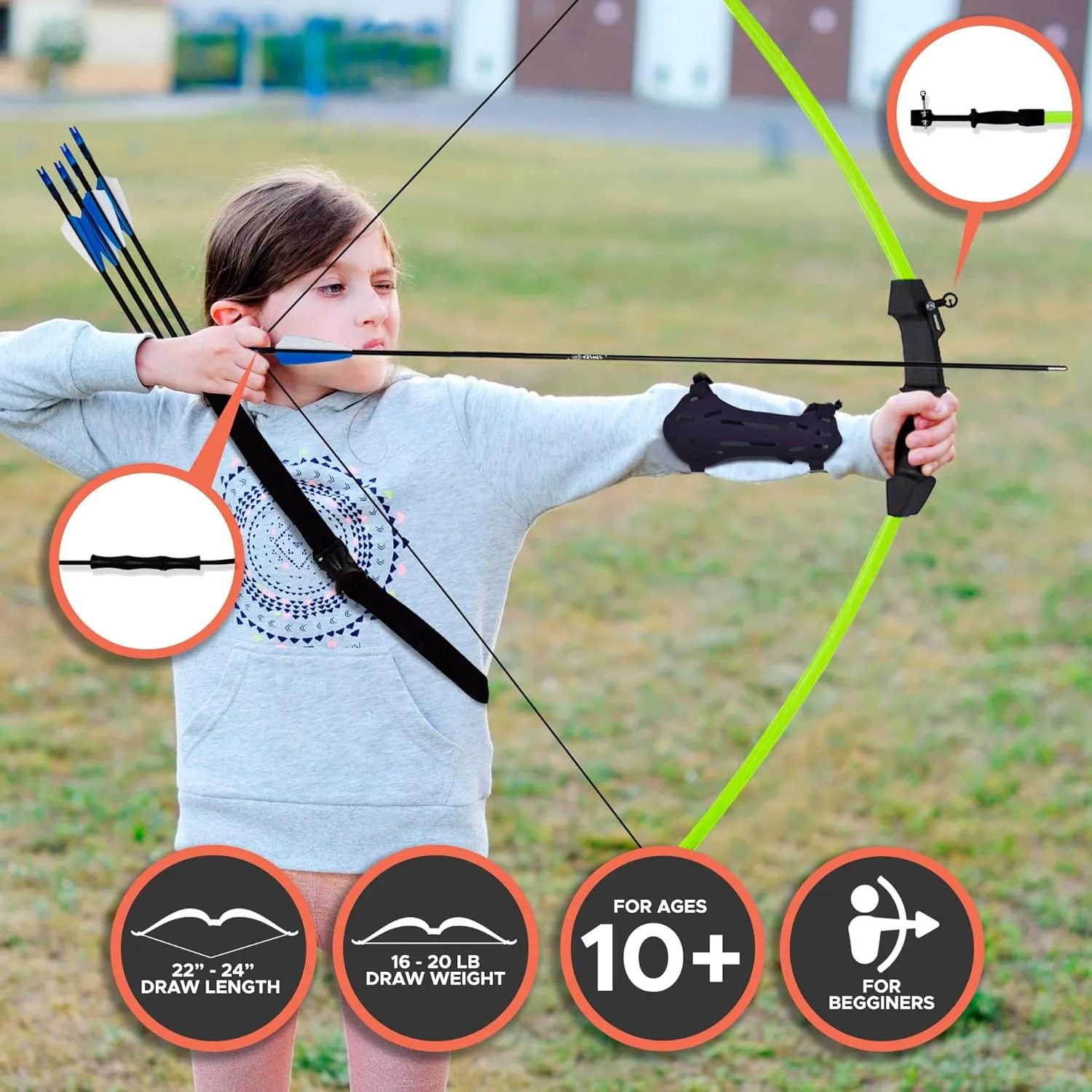 Youth Bow And Arrow Practive & Toy Set