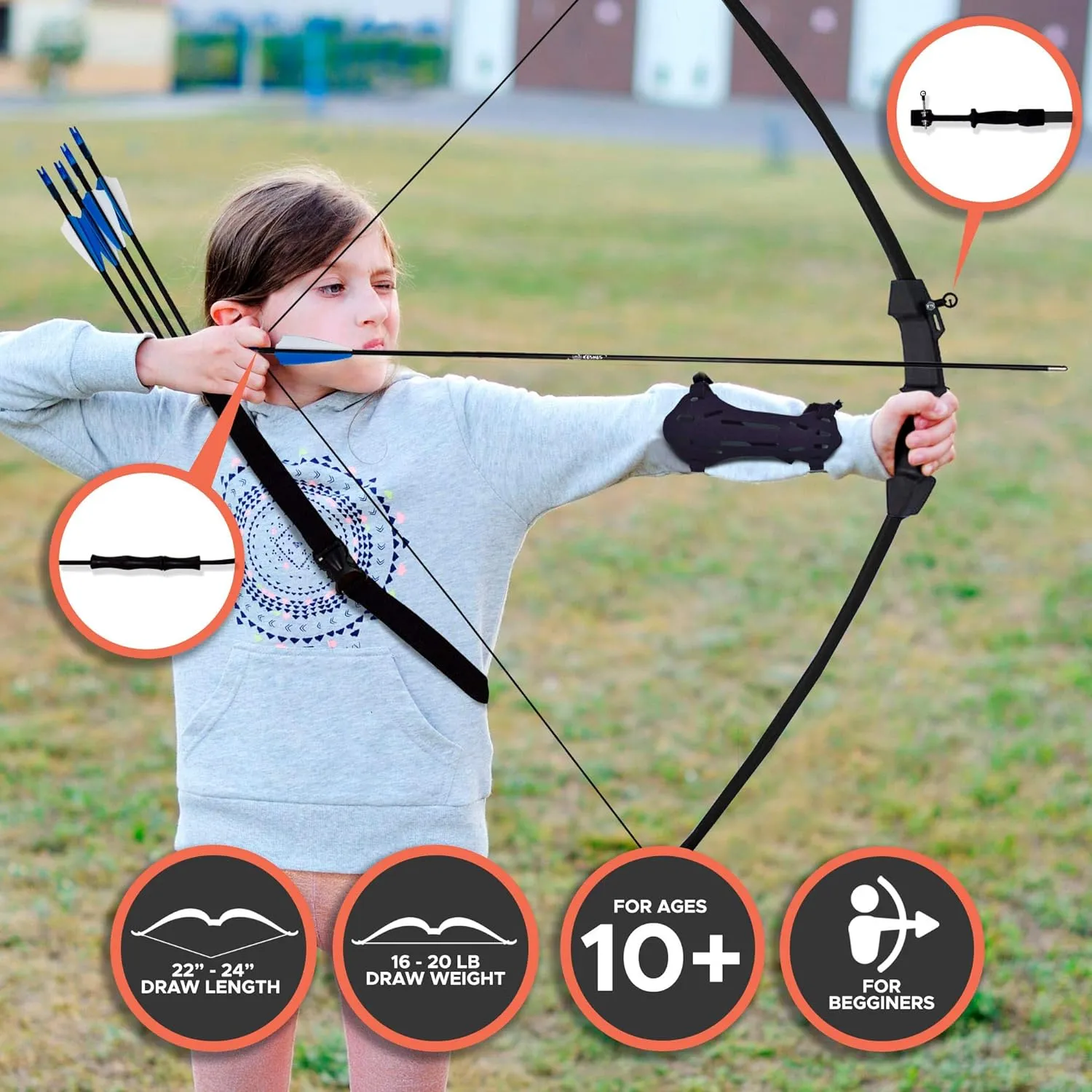 Youth Bow And Arrow Practive & Toy Set