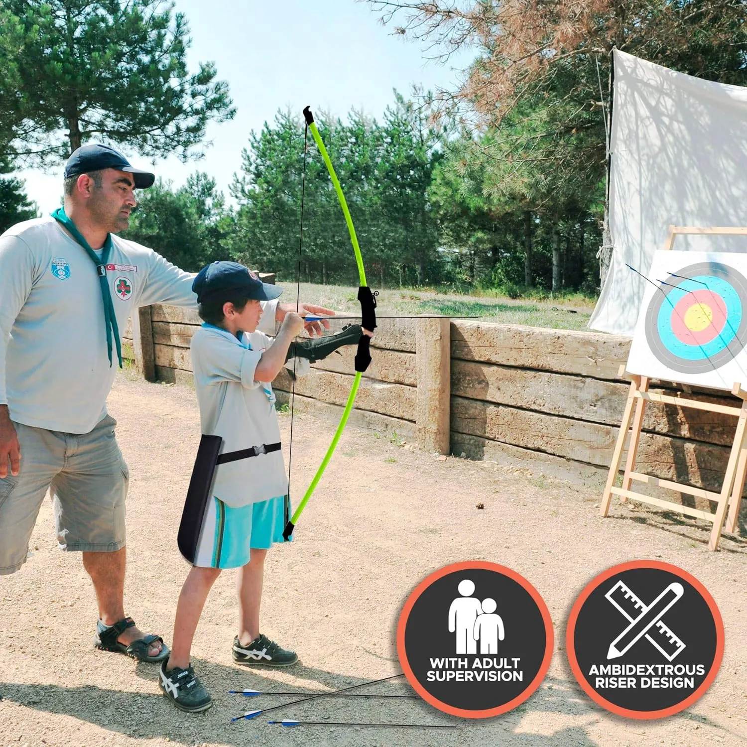 Youth Bow And Arrow Practive & Toy Set
