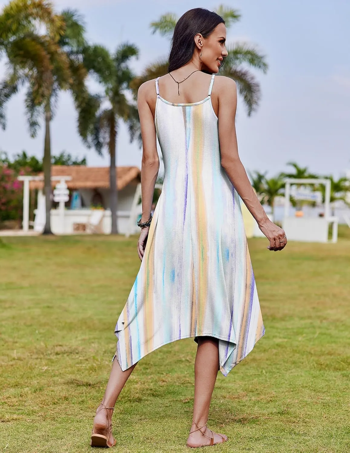Zeagoo Women Midi Dress Bohemian Beach Cover Up Dress