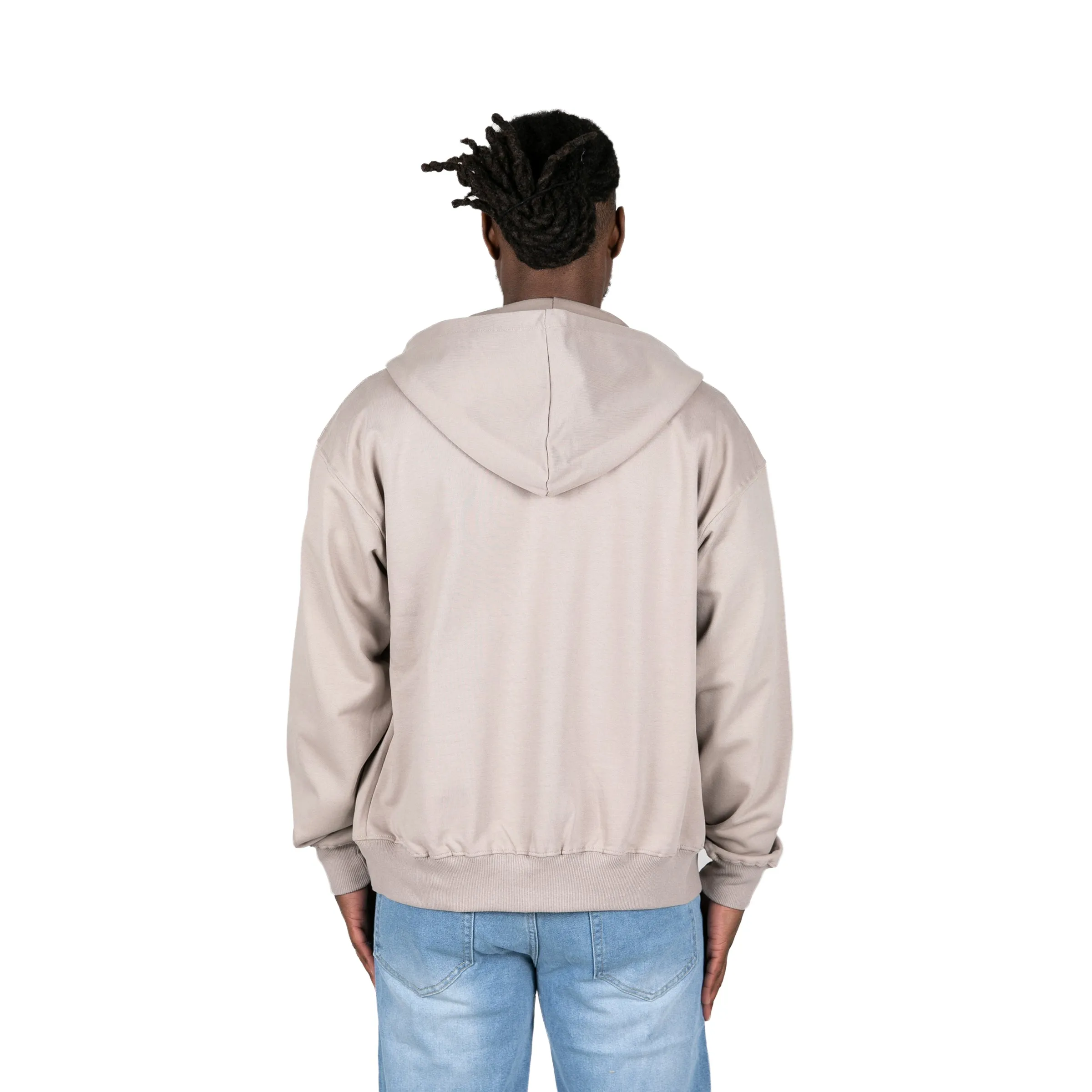 ZIP UP HOODIE - LIGHT GREY